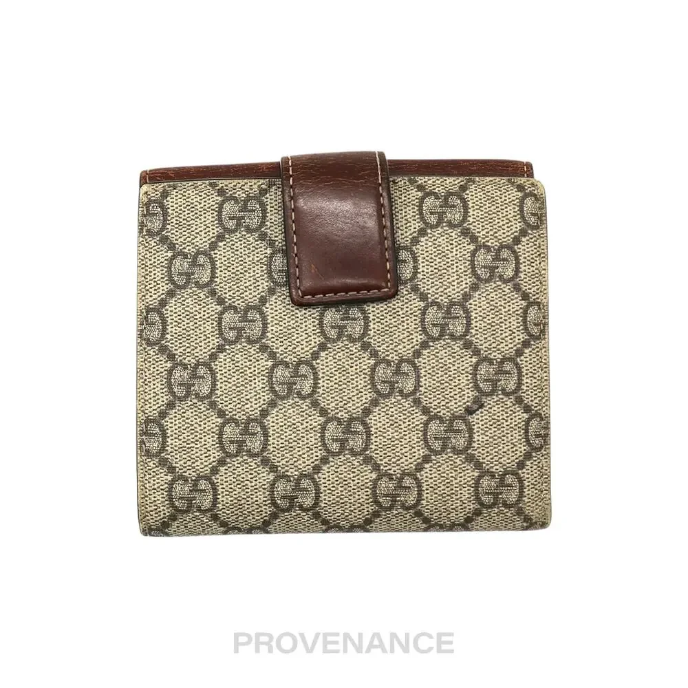 🔴 Gucci Trifold Snap Wallet - GG Supreme Brown - Picture 2 of 10